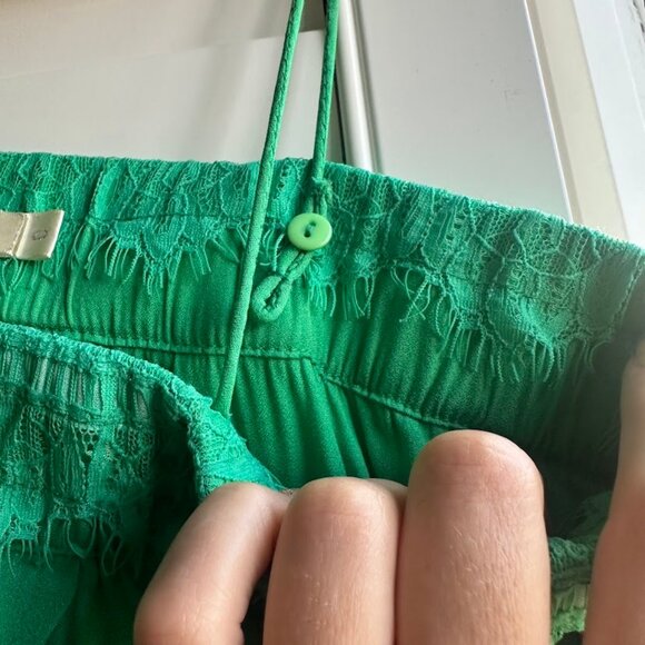 See U Soon Green Lace Trim Wrap Sheath Mini Dress size 0 - Picture 4 of 7